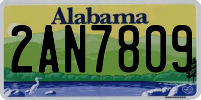 AL license plate 2AN7809