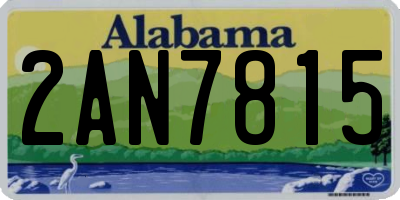 AL license plate 2AN7815