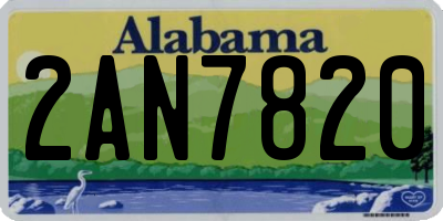 AL license plate 2AN7820
