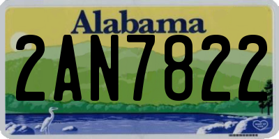 AL license plate 2AN7822