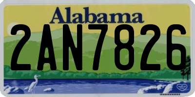 AL license plate 2AN7826