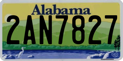 AL license plate 2AN7827