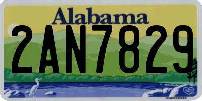 AL license plate 2AN7829