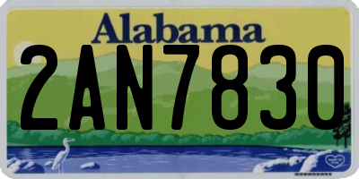 AL license plate 2AN7830