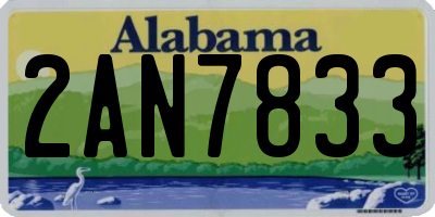 AL license plate 2AN7833