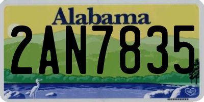 AL license plate 2AN7835