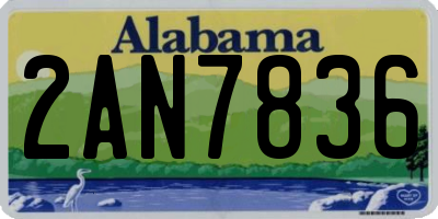 AL license plate 2AN7836