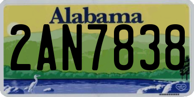 AL license plate 2AN7838