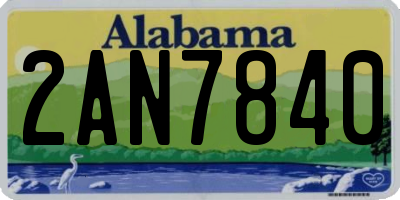 AL license plate 2AN7840