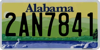 AL license plate 2AN7841