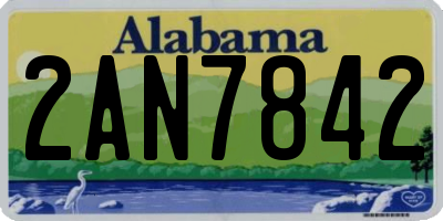 AL license plate 2AN7842