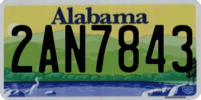 AL license plate 2AN7843