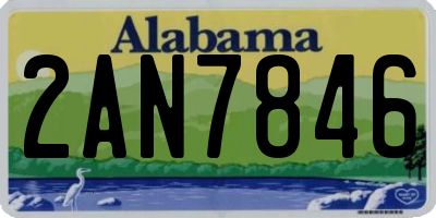 AL license plate 2AN7846