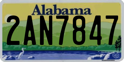 AL license plate 2AN7847