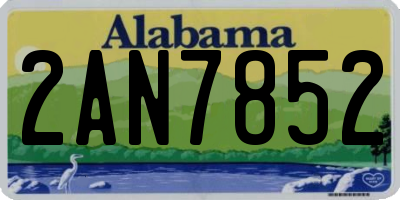 AL license plate 2AN7852