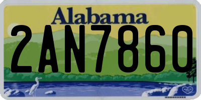 AL license plate 2AN7860