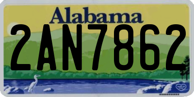 AL license plate 2AN7862