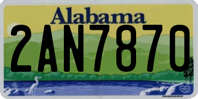 AL license plate 2AN7870