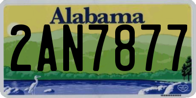 AL license plate 2AN7877
