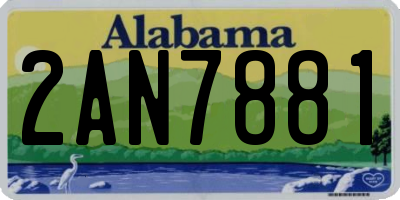 AL license plate 2AN7881