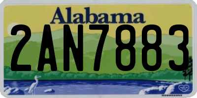 AL license plate 2AN7883