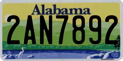 AL license plate 2AN7892