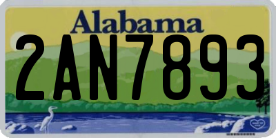 AL license plate 2AN7893