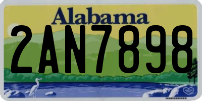 AL license plate 2AN7898