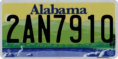 AL license plate 2AN7910