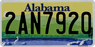 AL license plate 2AN7920