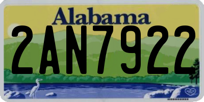 AL license plate 2AN7922