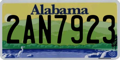 AL license plate 2AN7923