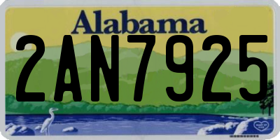 AL license plate 2AN7925