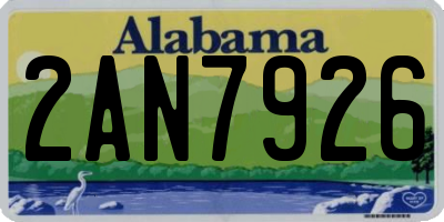 AL license plate 2AN7926