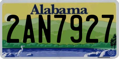AL license plate 2AN7927