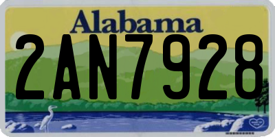 AL license plate 2AN7928