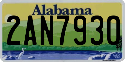 AL license plate 2AN7930