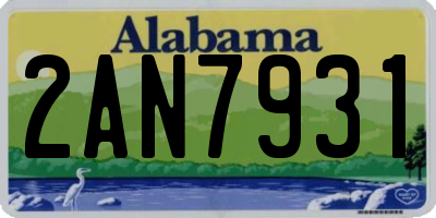 AL license plate 2AN7931
