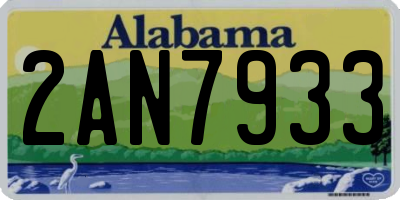 AL license plate 2AN7933
