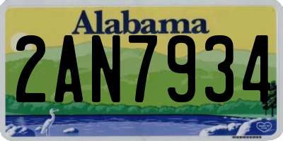 AL license plate 2AN7934