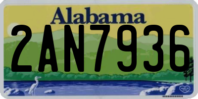 AL license plate 2AN7936
