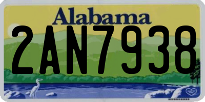 AL license plate 2AN7938