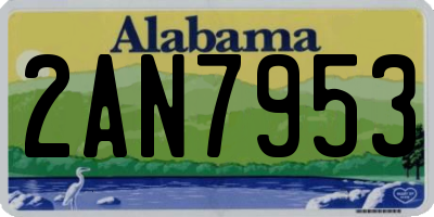AL license plate 2AN7953