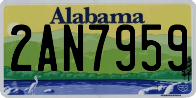AL license plate 2AN7959