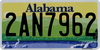 AL license plate 2AN7962