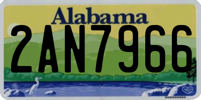 AL license plate 2AN7966