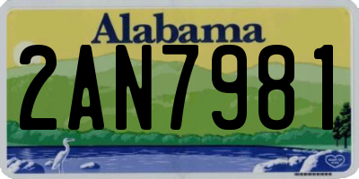 AL license plate 2AN7981