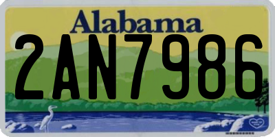 AL license plate 2AN7986