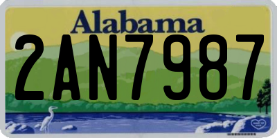 AL license plate 2AN7987