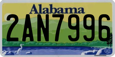 AL license plate 2AN7996
